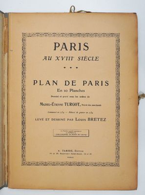 Paris, « Plan de Paris » de Maurice Turroot, première édition de la première édition du « Plan de Paris » de Maurice Turroot, première édition de