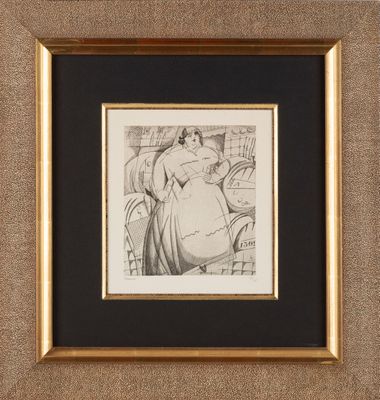 un dessin représentant une femme assise sur un canapé dans un salon