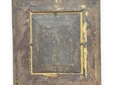 a close up of a wooden frame on a white background