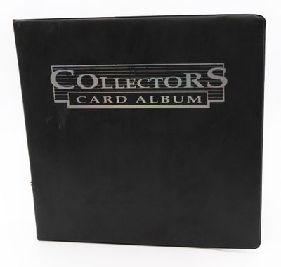 a black album with the words collectors card album on it