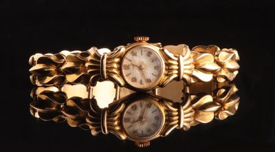 Montre de poignet de dame, à boîtier et bracelet en or jaune 18 carats - Photo 1