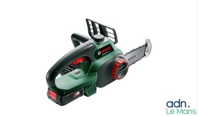a close up of a chainsaw on a white background