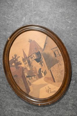 a picture of a painting on the wall of a house
