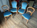 four chairs with blue upholstered upholstered upholstered upholstered upholstered upholstered upholstered upholstered