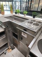1 meuble d'angle saladette en inox 6 bacs gastro 150 x 80 x …