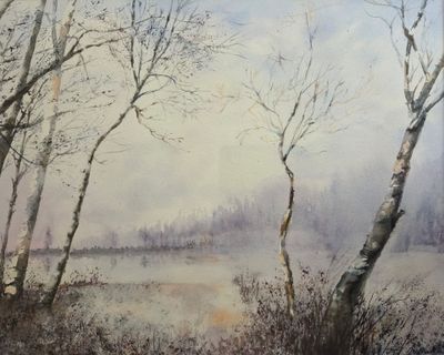 Marie France LABELLE, Brume au bord du golfe, Aquarelle, 50 …