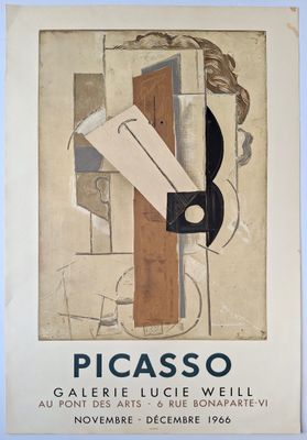 an image of a poster with a painting of a man holding a knife