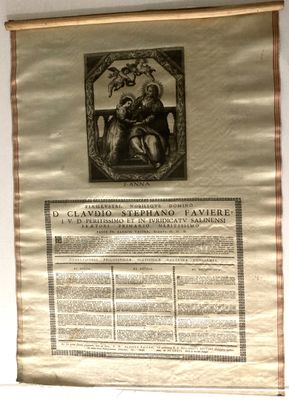 un vieux document sur lequel figurent les portraits d'un homme et d'une femme