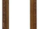 an antique gold frame with a white background