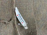 a close up of a sweater with a tag on it