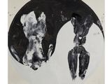 une image représentant une peinture en noir et blanc d'une femme et d'un homme