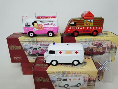 CORGI HERITAGE, 3 fourgons de caravanes publicitaires ou cyc…