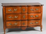 an image of a wooden chest of drawers with a marble top