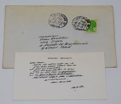 Samuel Beckett (1906-1989) Lettre autographe, adressée à Jea…