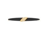 a close up of a pen with a gold band on it