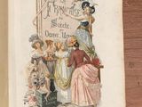 an old book with a picture of a group of people