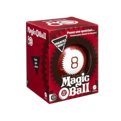 the magic ball is in a red box on a white background