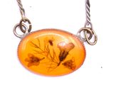 a picture of a necklace with a picture of a flower on it