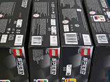 a lot of black boxes that are stacked on top of each other