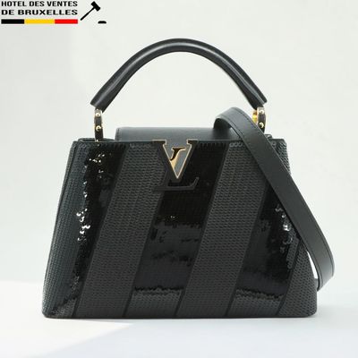 Sac « Louis Vu Vu » en cuir verni noir avec finitions dorées
