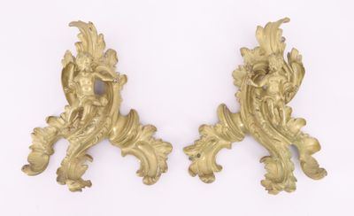 pair of antique gold leaf wall sconces on a white background