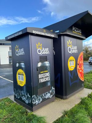 deux poubelles posées au bord de la route