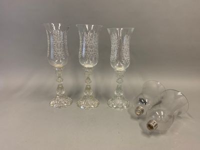 BACCARAT, modèle Bambou. Trois déflecteurs en cristal à déco…