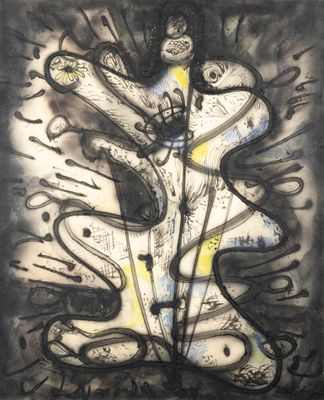 une image représentant un tableau où l'on voit une femme tenant une guitare