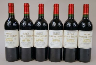 6 bouteilles de Château Faurie de Souchard, Saint Emilion Gr…