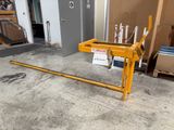 a yellow table that is sitting in the middle of a room