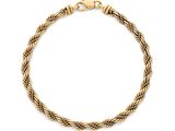 a gold braid bracelet with a clasp on a white background
