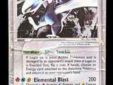 a close up of a pokemon card with a black background