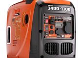 un générateur portable orange et noir sur fond blanc