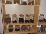 many jars and jars on the shelves in the room