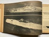 a book opened to show a picture of a battleship and a ship