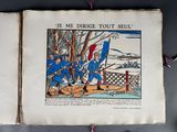 an old book with a picture of a man holding a flag