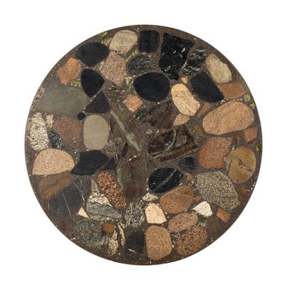 PLATEAU DE TABLE EN MARBRE ET PIERRES DIVERSES, 18E - 19E SI… - Photo 1