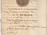 un vieux document comportant des inscriptions et muni d'un sceau