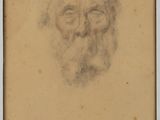 an old drawing of a man with a beard and a mustache