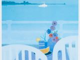 a painting of a vase with flowers on a table