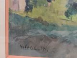 a painting of a man riding a horse in a field