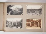 a book opened to show pictures of people in the park