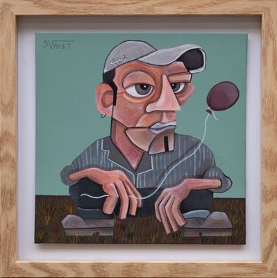 Aket KUBIC (né en 1989). "Le fléau du ballon", acrylique sur…