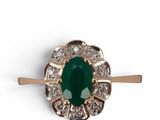 an image of a close up of a green stone and diamond broochle