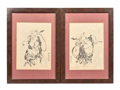 Japon Deux pages d'album découpées.