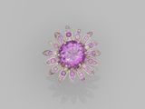 une bague en saphir rose et diamant