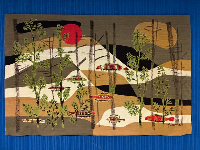Tapisserie de laine imprimée « Calypso » d’après un carton de FUM...