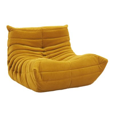 une image représentant un pouf jaune sur fond blanc