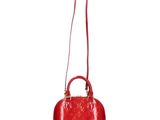 louis vuitton red monogramet leather mini alma bag