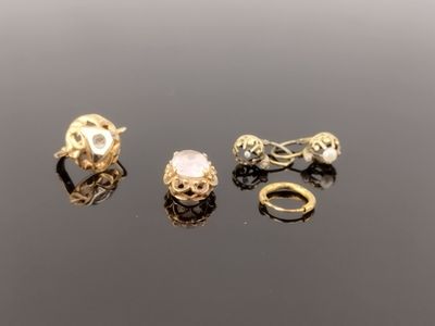 Paire de boucles d'oreille en or jaune 18 K 750°/°° PB 0,9 g…